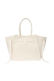 Side Ribbon Large Tote Bag Ivory - ALEXIA STAM