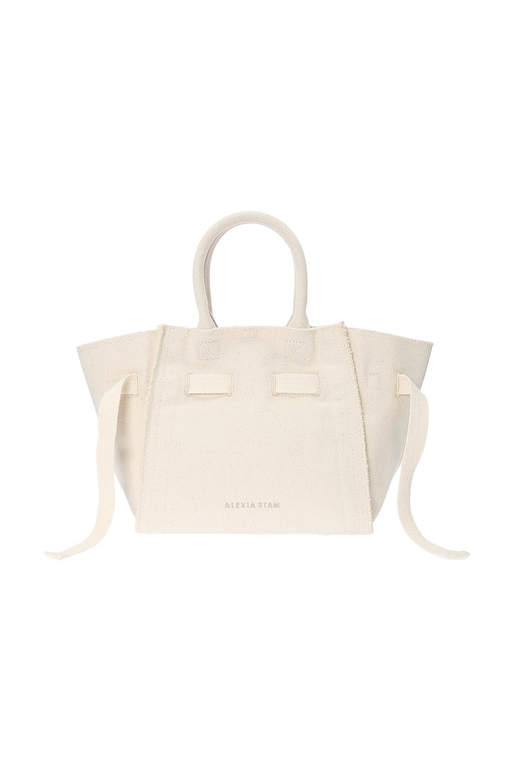 Side Ribbon Tote Bag Ivory - ALEXIA STAM