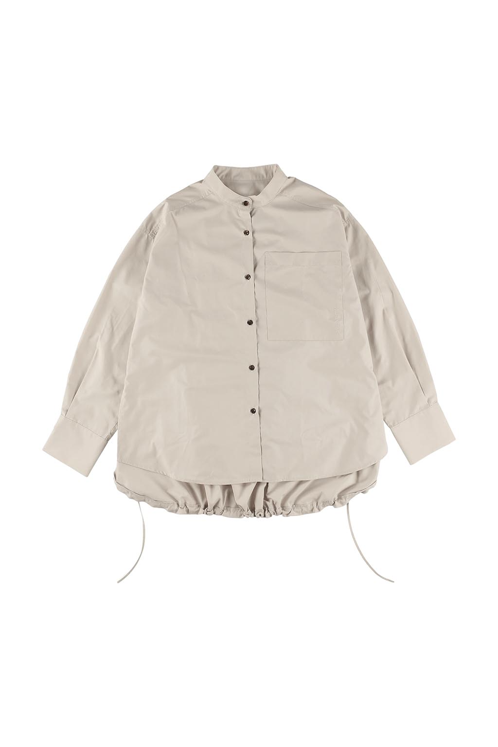 Stand Up Collar Drawstring Shirt - ALEXIA STAM