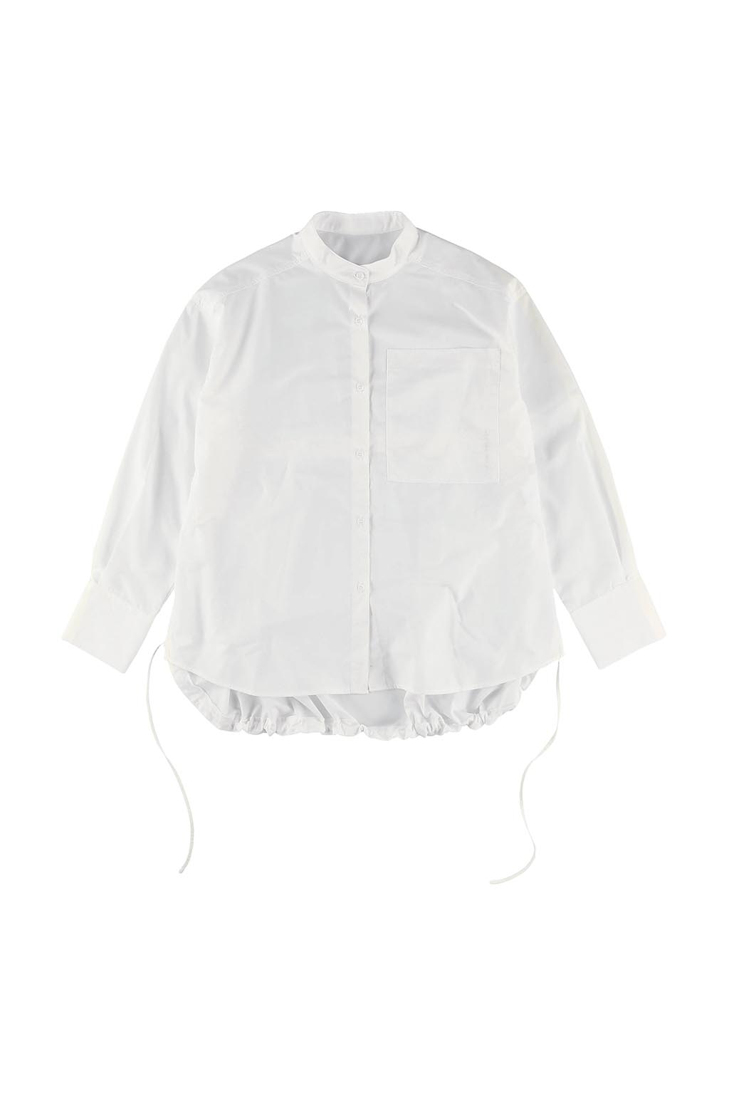 Stand Up Collar Drawstring Shirt - ALEXIA STAM