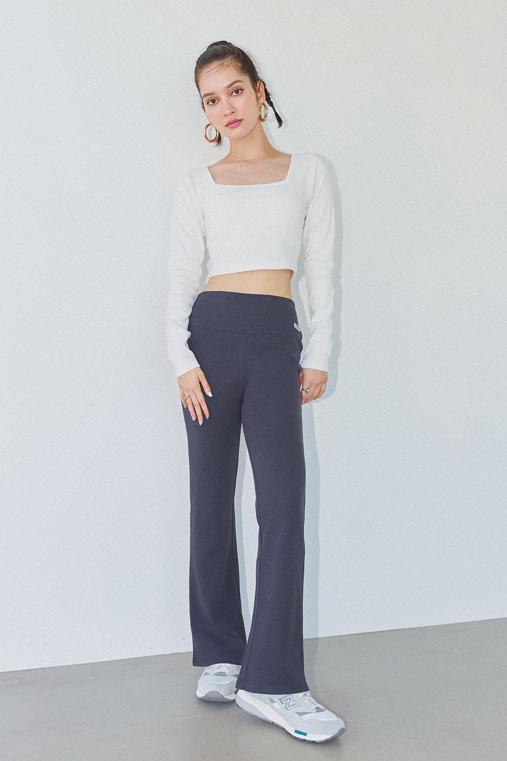 Wellness Rib Flare Long Pants - ALEXIA STAM