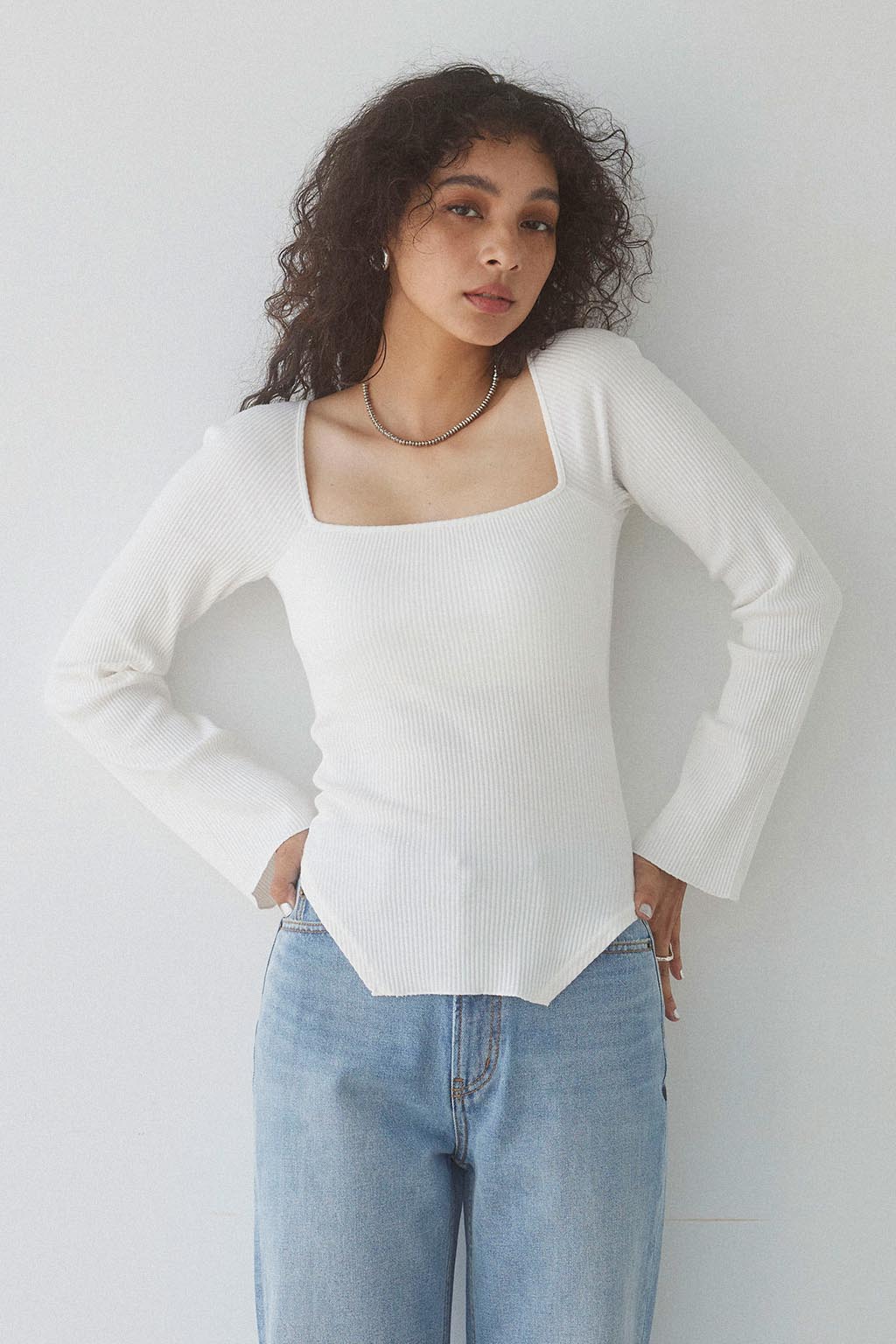 Buy Porcelain Margaret Square Neck Top - Forever New