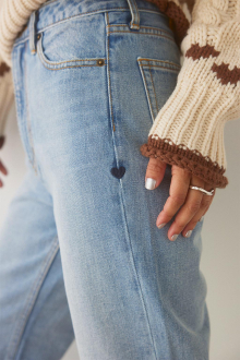 Alternative view of Heart Straight Denim Pants Light Blue