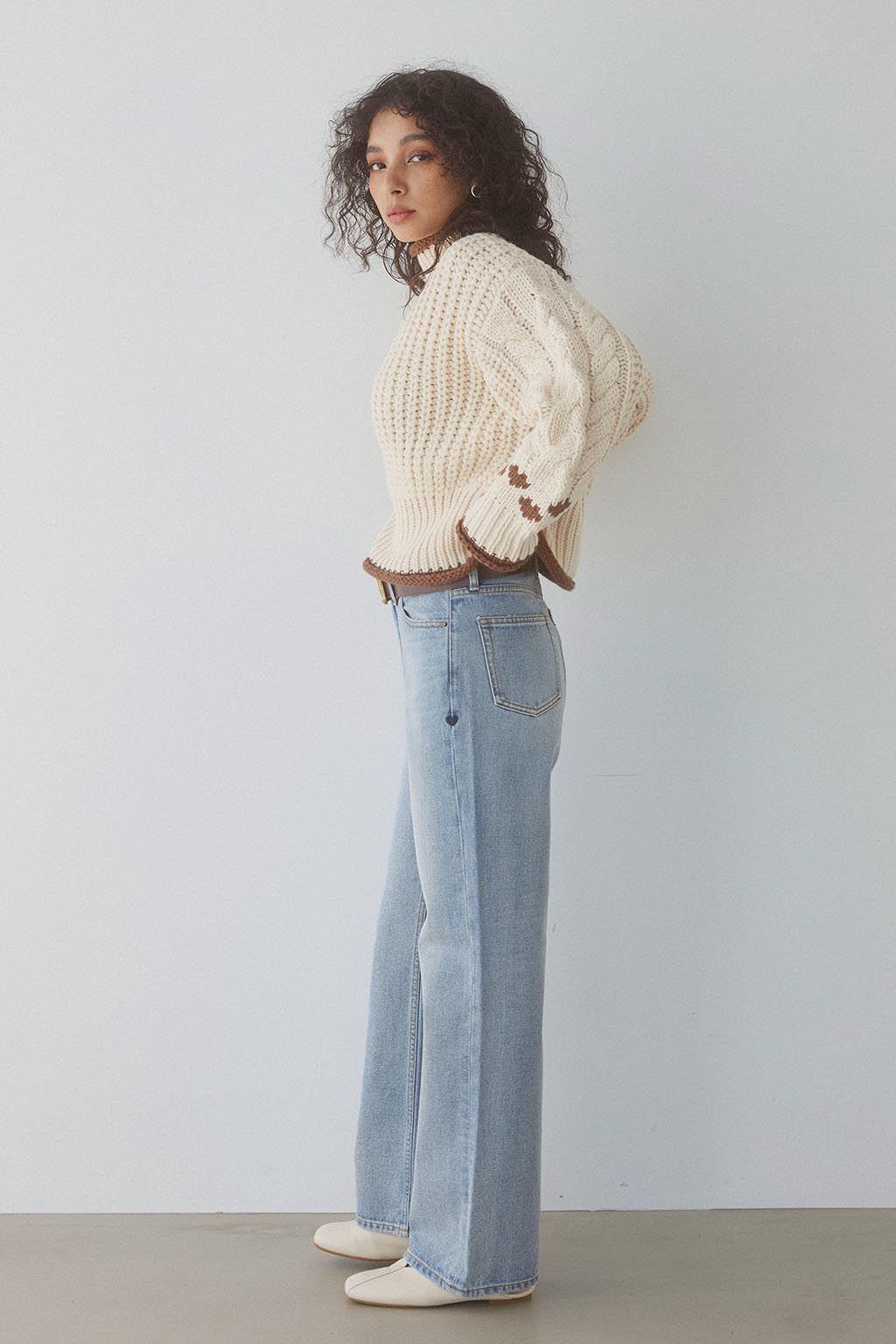 Heart Straight Denim Pants Light Blue | ALEXIA STAM