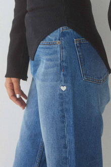 Alternative view of Heart Straight Denim Pants Blue