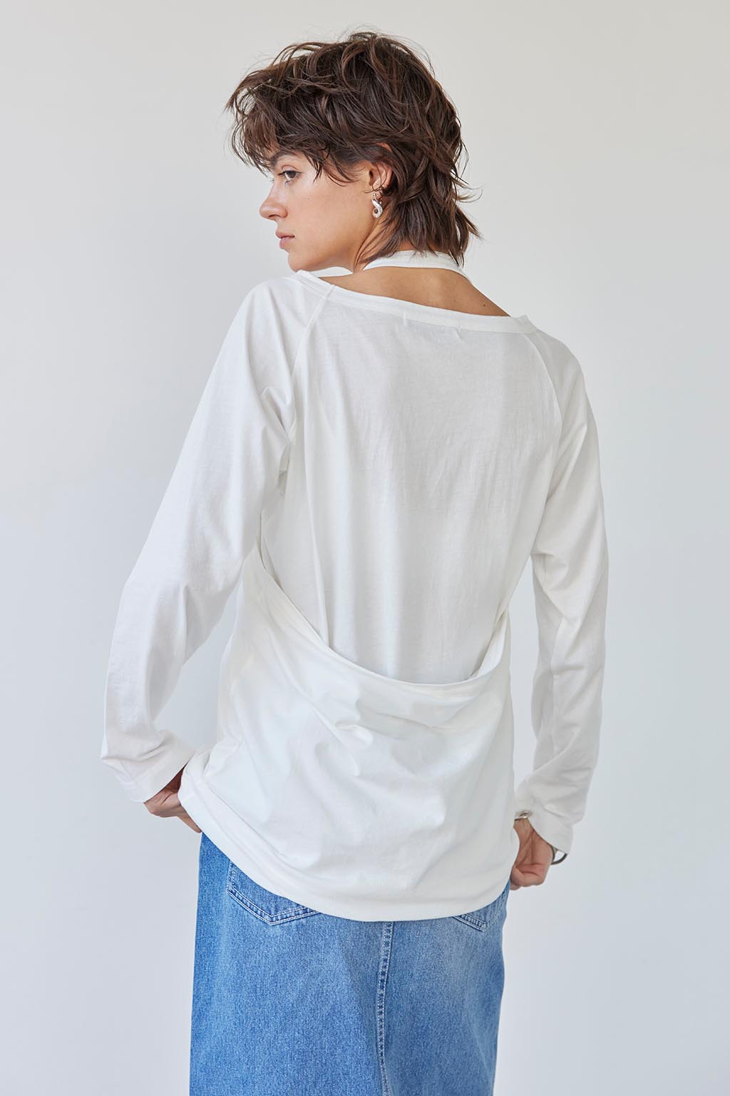 Halterneck Layered Tee | ALEXIA STAM