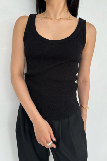 Alternative view of Basic V Neck Rib Tank Top