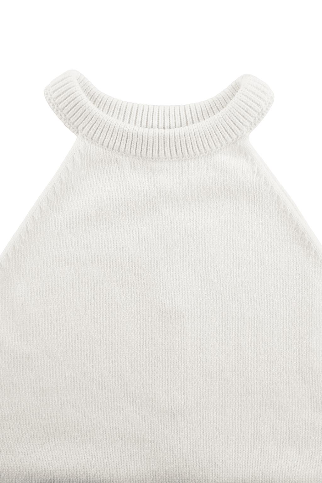 Halterneck Back Slit Knit Top | ALEXIA STAM