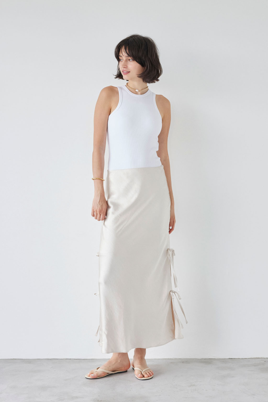 Satin Side Ribbon Skirt | ALEXIA STAM 