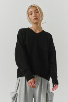 Alternative view of Basic Raccoon V Neck Knit Top