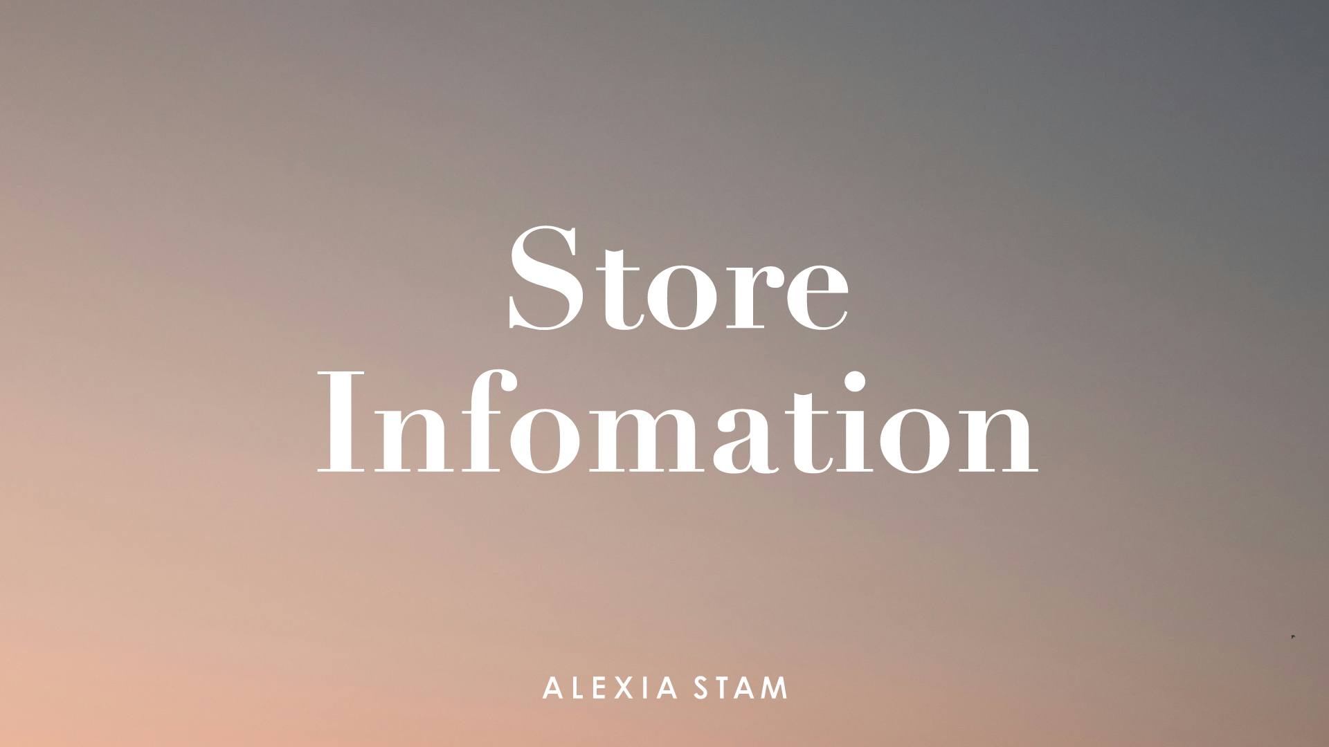Store | ALEXIA STAM