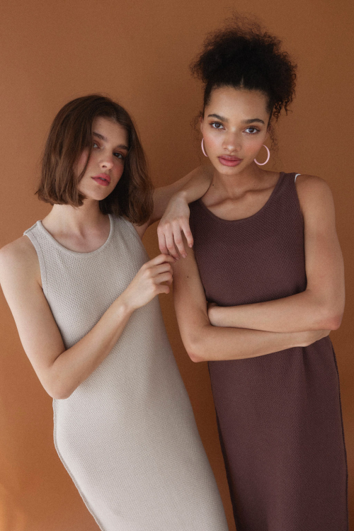 Cotton Knit Long Dress