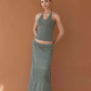 Knit Maxi Flare Skirt