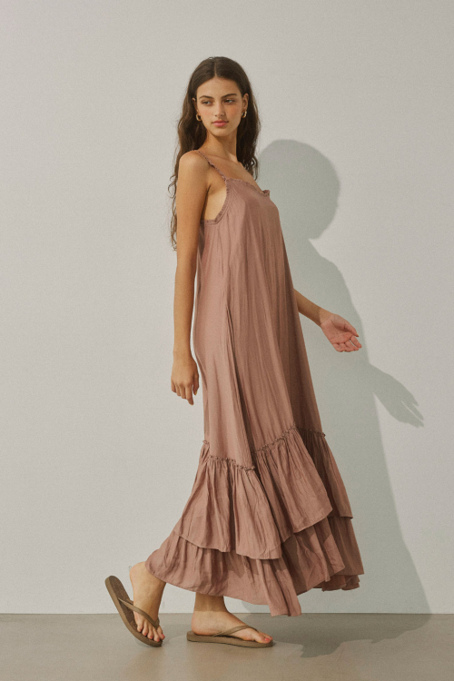 Frilled Maxi Sleeveless Dress