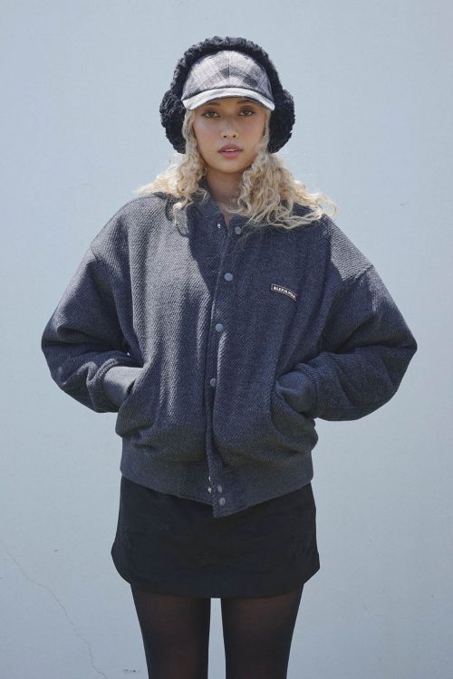 Logo Wool Blouson Charcoal