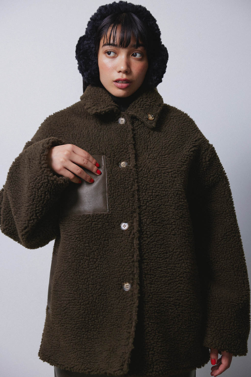 Reversible Boa Jacket Brown