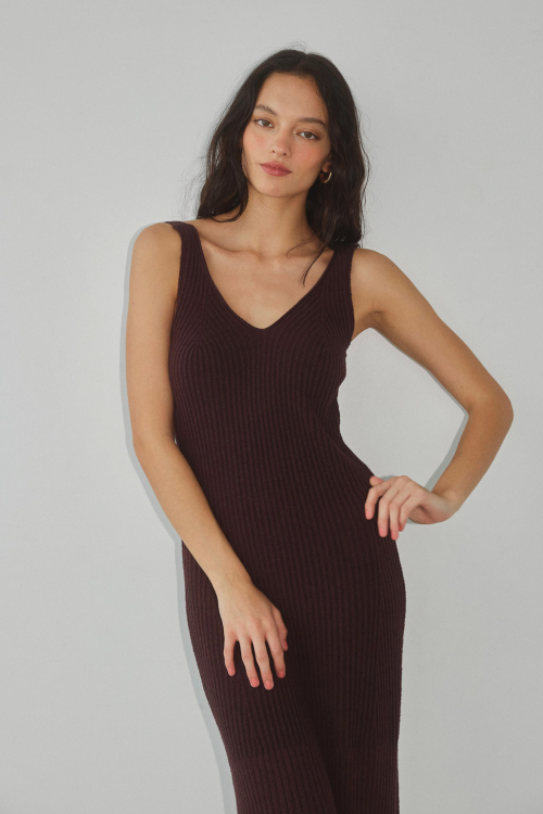 Rib Knit Flare Dress