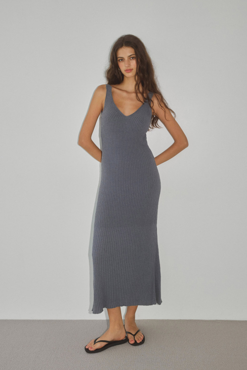 Rib Knit Flare Dress