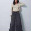 Low Rise Wide Denim Pants