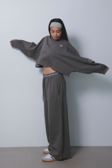 Alternative view of Wellness Layered Plaid Sweat Pants