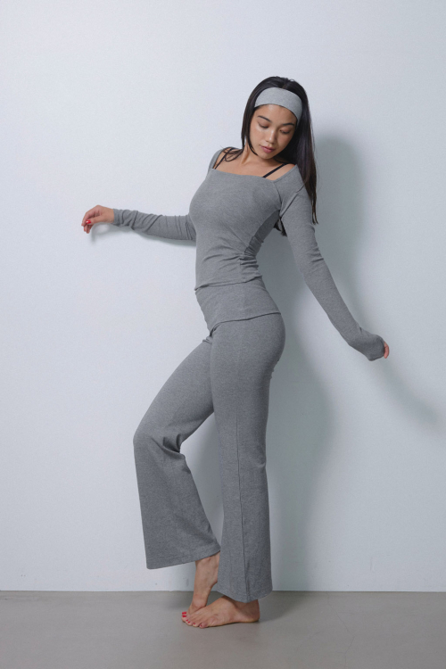 Wellness Turn-up Waist Flared Pants