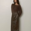 Eco Leather Warm Long Skirt