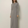 Half Zip Knit Long Dress