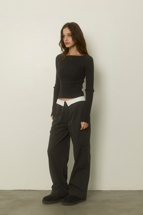 Wellness Turn-up Waist Warm Pants