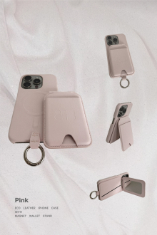 Alternative view of Eco Leather iPhone Case with Magnet Wallet Stand