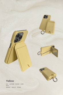Eco Leather iPhone Case with Magnet Wallet Stand