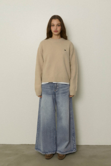 Low Rise Wide Denim Pants