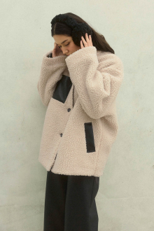 Alternative view of Reversible Boa Jacket Black