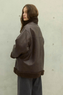 Alternative view of Reversible Boa Jacket Brown