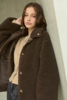 Reversible Boa Jacket Brown