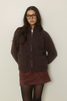 Zip Up Knit Cardigan