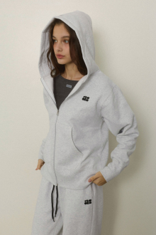 Wellness Contrast Logo Zip Up Hoodie