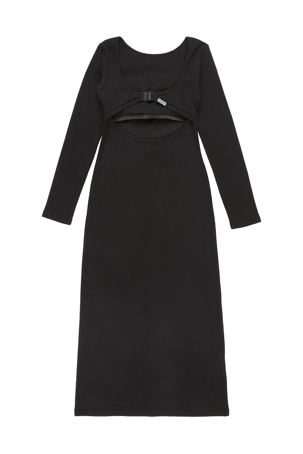 Back Adjuster Long Sleeve Rib Dress - 画像 (16)