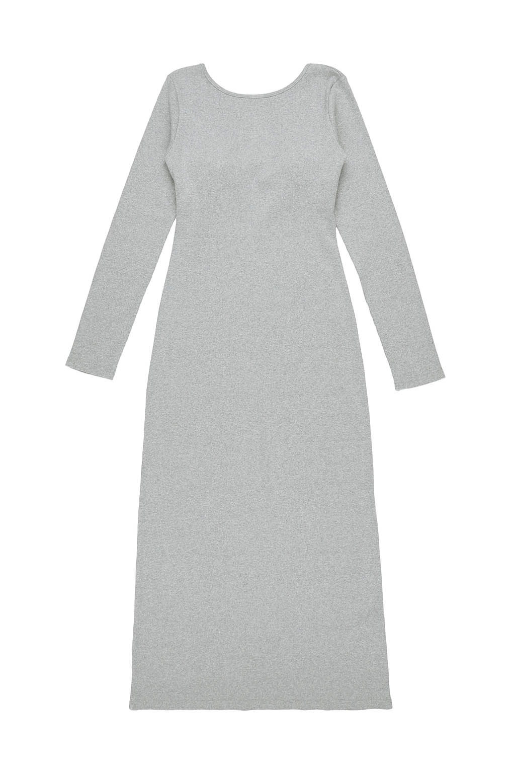 Back Adjuster Long Sleeve Rib Dress - 画像 (3)