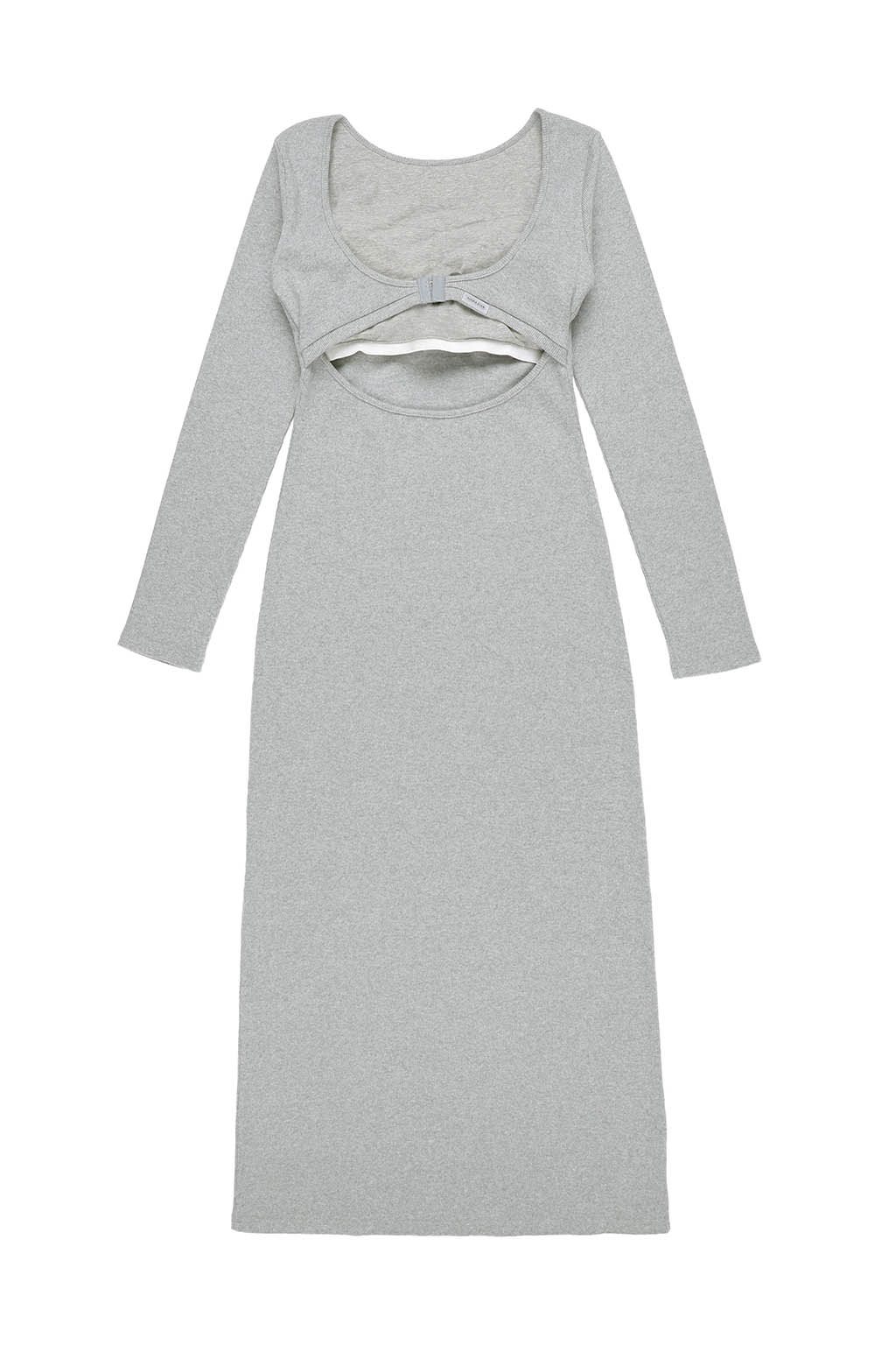 Back Adjuster Long Sleeve Rib Dress - 画像 (12)