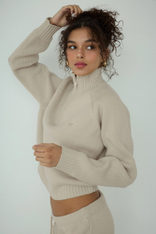 Half Zip Knit Top