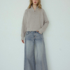 Low Rise Wide Denim Pants