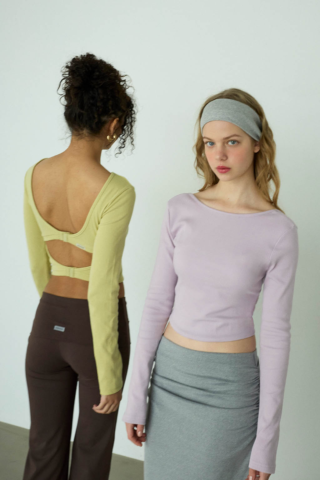 Rib Back Adjuster Long Sleeve Top
