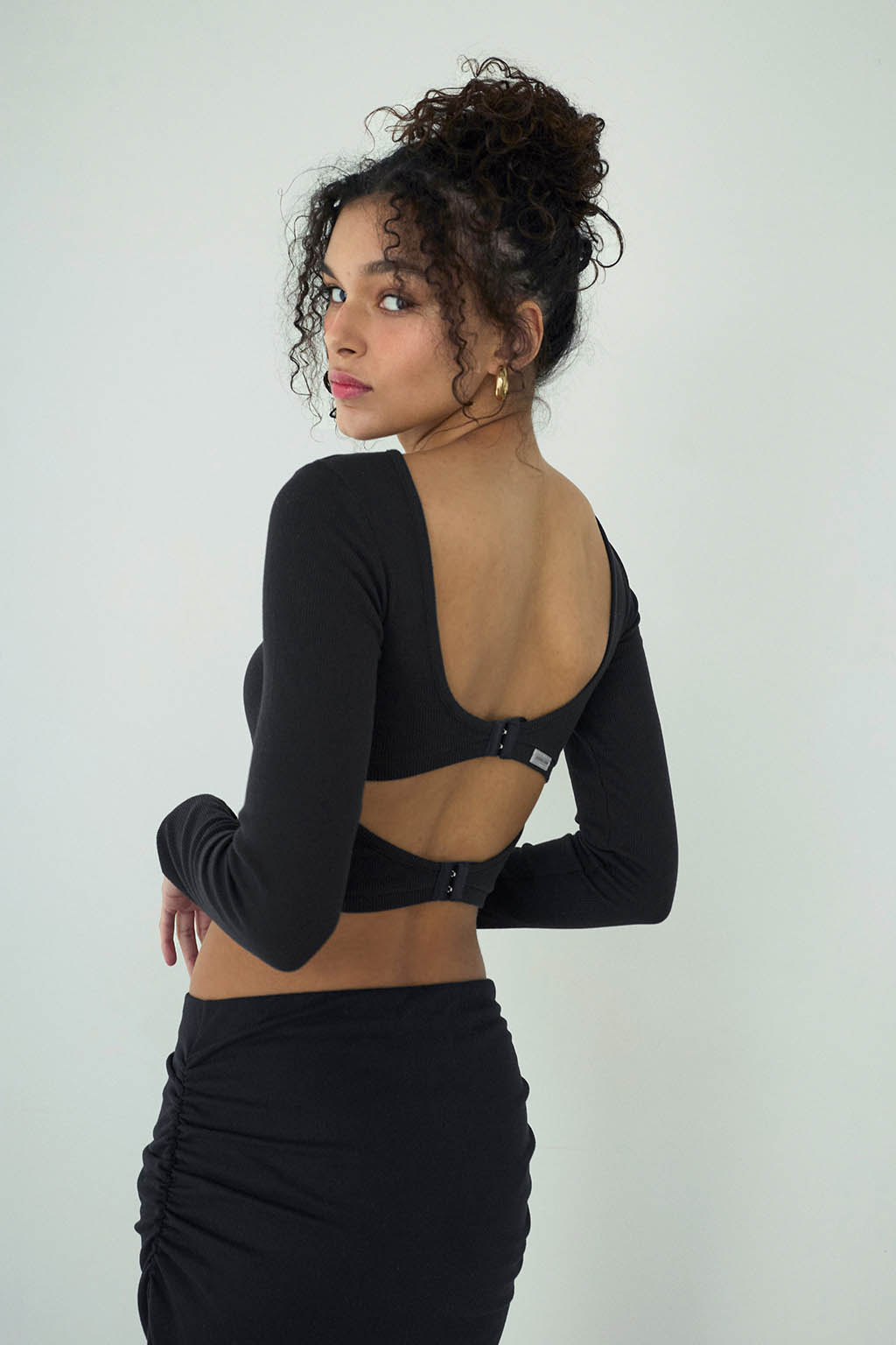 Rib Back Adjuster Long Sleeve Top - 画像 (27)