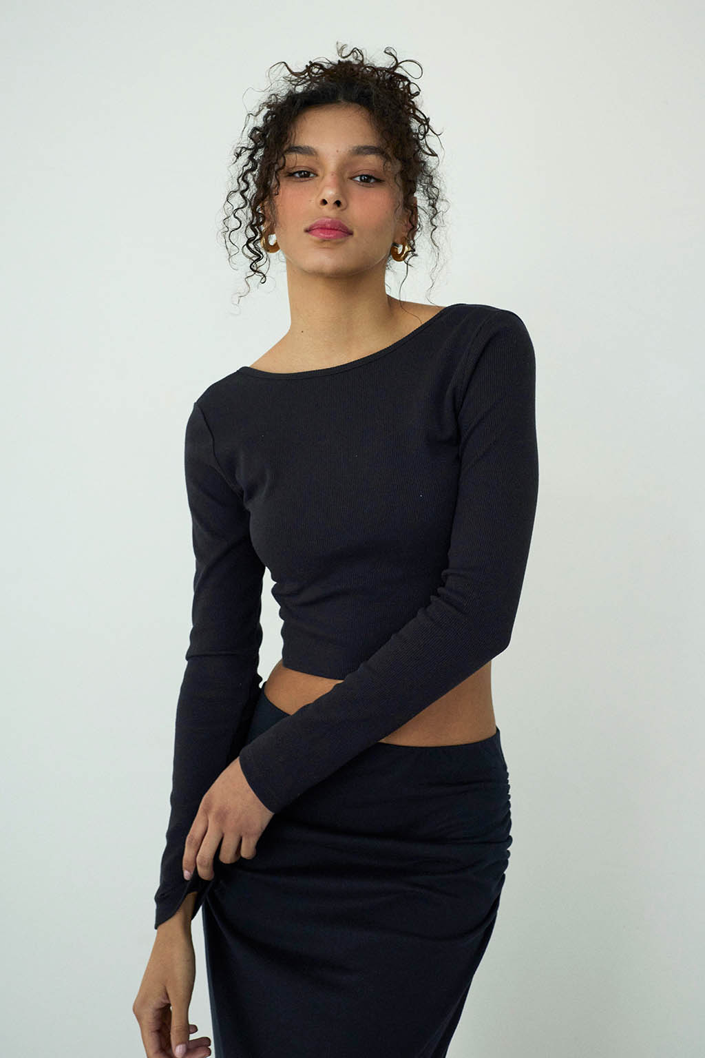 Rib Back Adjuster Long Sleeve Top - 画像 (26)