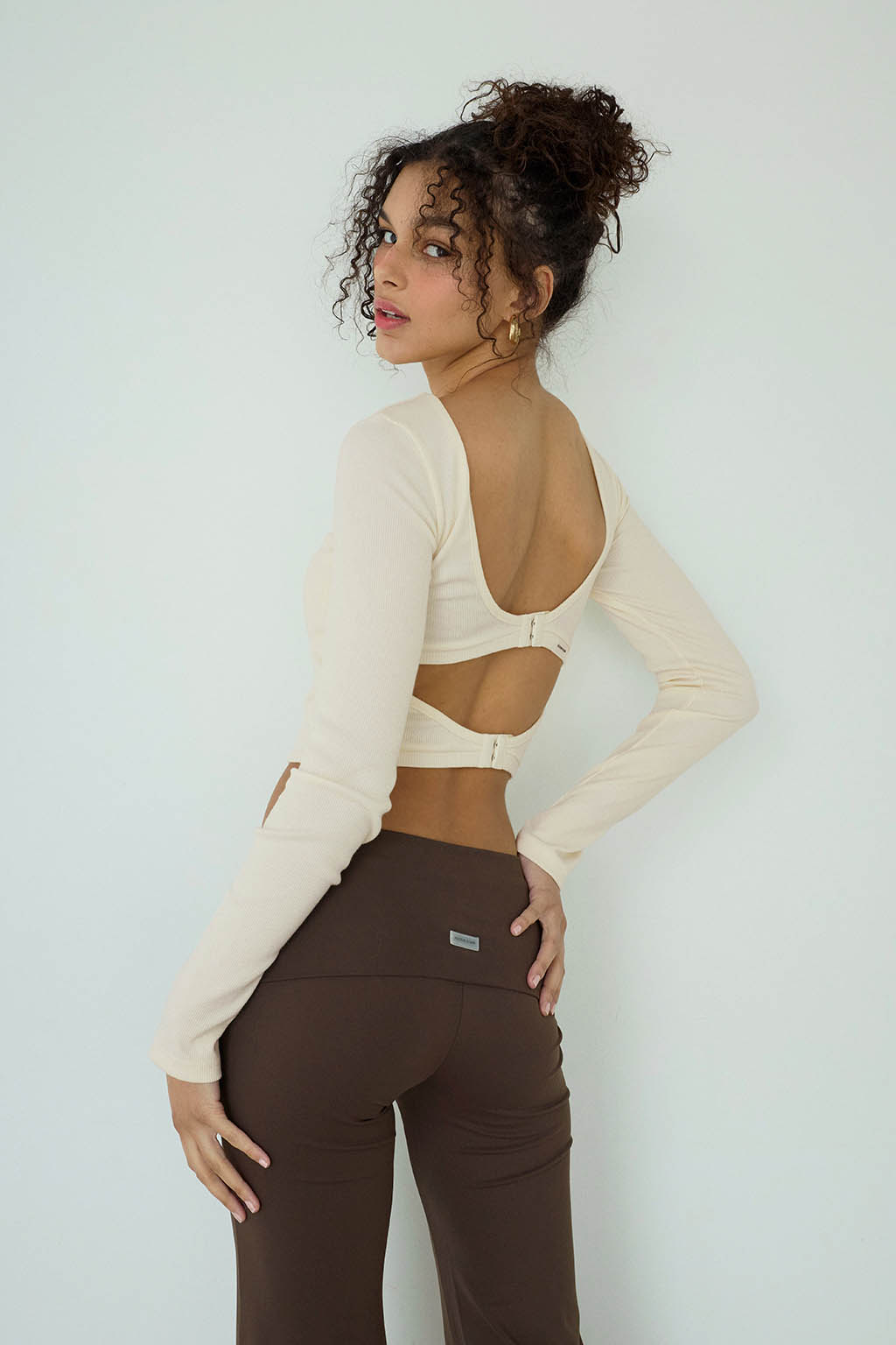 Rib Back Adjuster Long Sleeve Top - 画像 (19)