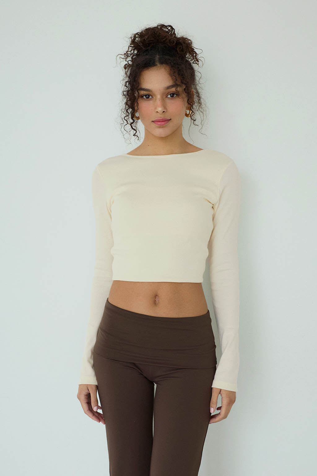 Rib Back Adjuster Long Sleeve Top - 画像 (18)