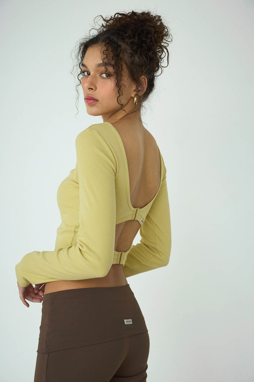 Rib Back Adjuster Long Sleeve Top - 画像 (10)