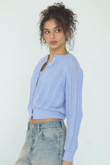 Alternative view of Open Work Knit Cardigan