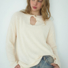 Shell Button Knit Top
