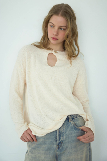 Shell Button Knit Top